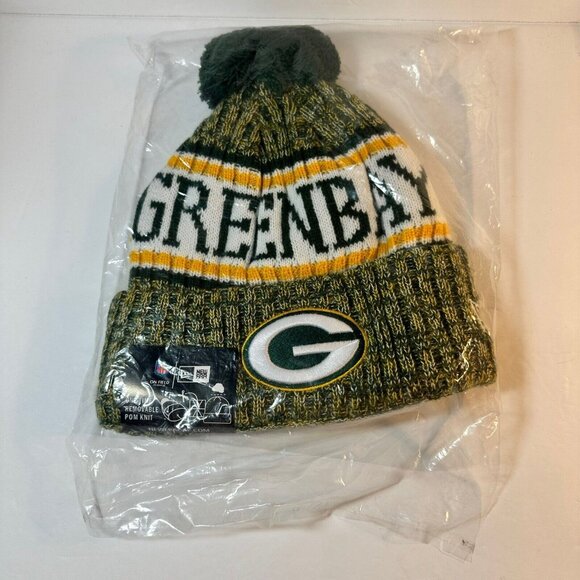 Green Bay Packers New Era Winter Knit Hat Beanie Fleece Lined One Size NWT. - Picture 3 of 6
